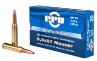 PPU METRIC RIFLE AMO 6.5X57 MAUSER 139GR SPBT 20RD (10 BOXES PER CASE)
