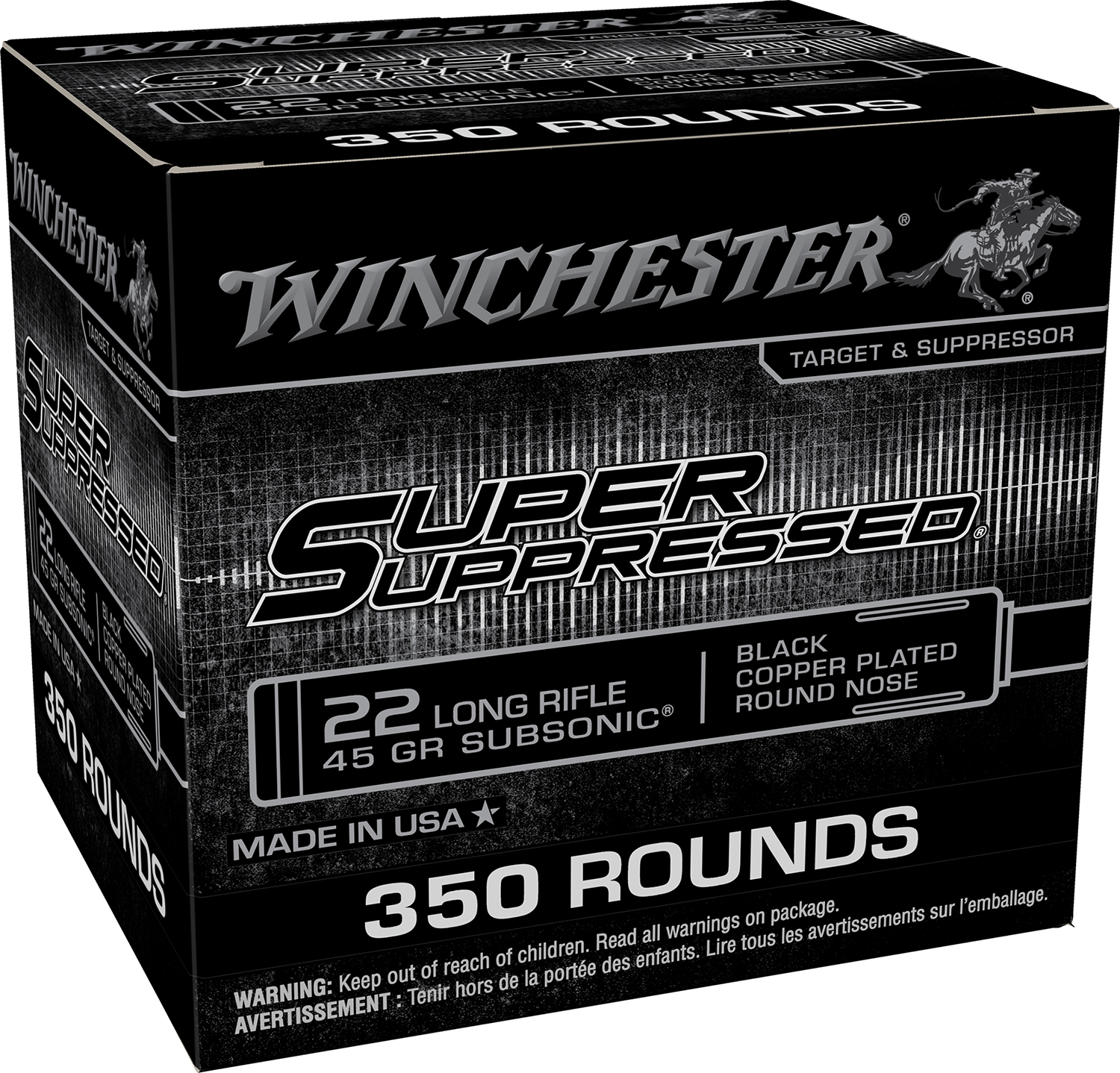 Winchester Ammo SUP22LRB2 Super Suppressed 22LR 45gr 350 Per Box/4 Case