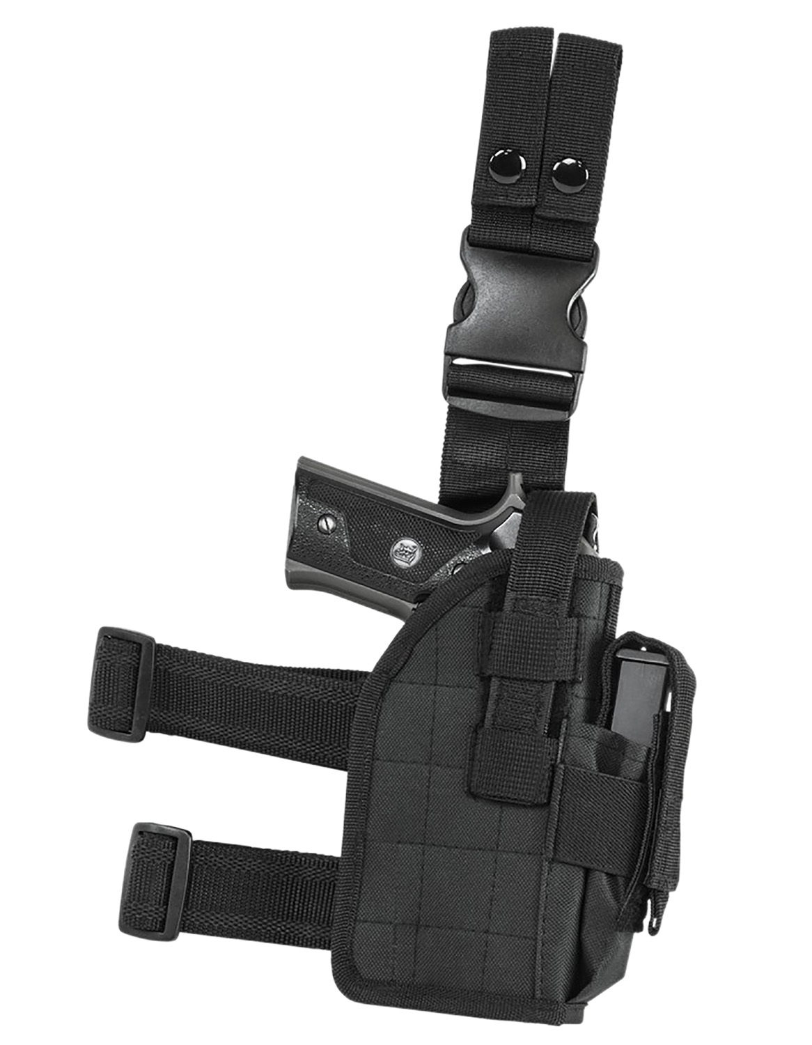 NcStar CVDLHOL2954B Drop Leg Leg Black PVC Fabric Leg Fits Full Size Semi-Auto Fits Compact Semi-Auto Right Hand