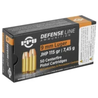 PPU DEFENSE PISTOL AMO 9MM 115GR JHP 50RD (20 BOXES PER CASE)