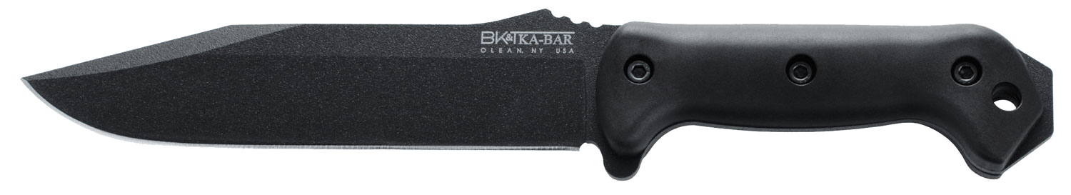 Ka-Bar BK7 Becker Combat Utility 7" Fixed Clip Point Plain Black 1095 Cro-Van Blade, Black Ultramid Handle, Includes Sheath