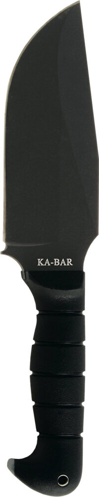 Ka-Bar 1278 Warthog Heavy Duty 6.75" Fixed Clip Point Plain Black SK-5 High Carbon Blade TPR Black Handle