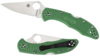 Spyderco C11FPGR Delica 4 Lightweight 2.88" Folding Drop Point Plain VG-10 SS Blade Green Bi-Directional Texturing FRN Handle Includes Pocket Clip