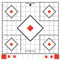 Birchwood Casey 33922 Stick-A-Bull Sight-In Self-Adhesive Paper White/Red 12" 5-Diamond 5 Pack