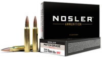 Nosler 60023 Match Grade 223Rem 69gr Custom Competition Hollow Point Boat Tail 20 Per Box/20 Case