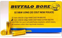Buffalo Bore Ammunition 7D20 Buffalo-Barnes Strictly Business 454Casull 250gr Barnes VOR-TX XPB Lead Free 20 Per Box/12 Case