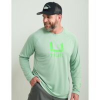 Huk Icon Crew Long Sleeve Shirt Fog Green S