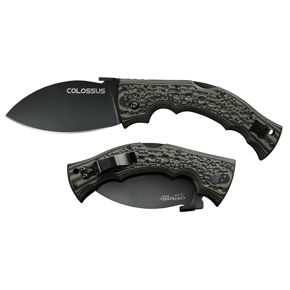 Cold Steel Colossus Folding Knife 4" Leaf Blade Black