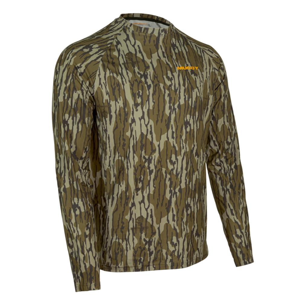 Muddy Base Layer Crew Long Sleeve Shirt Mossy Oak Bottomland XL