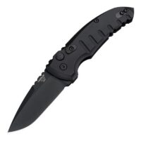Hogue A01-Microswitch Automatic Folder Knife 2-3/4" Drop Point Blade Black