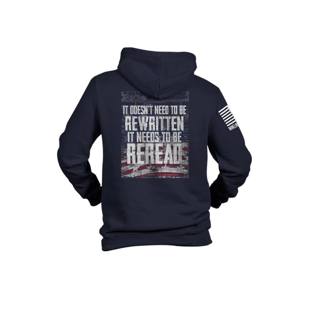 Nine Line Reread Not Rewritten Hoodie Navy 2XL