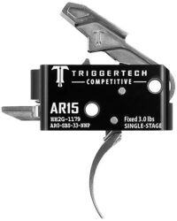 TriggerTech AR0SBS33NNP Competitive  Stainless Pro Curved Single-Stage 3 lbs Fixed for AR-15
