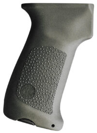 Hogue 74031   Pistol Grip w/o Finger Grooves OD Green Overmolded Rubber Fits AK-47/AK-74