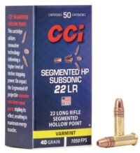 CCI Segmented HP Subsonic Rimfire Ammunition .22 LR 40 gr 1050 fps 50/ct