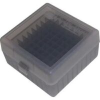 MTM Flip-Top Ammo Box 22-250/.243/.308 Win/.220 Swift 100 Round Clear Smoke